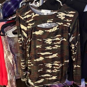 Camouflage Long Sleeve Blouse